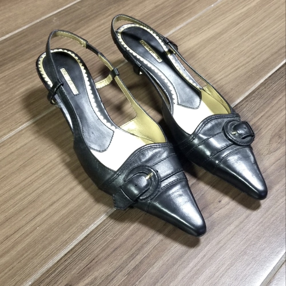 JNY Black Slingback Kitten Pumps (Jones New York)